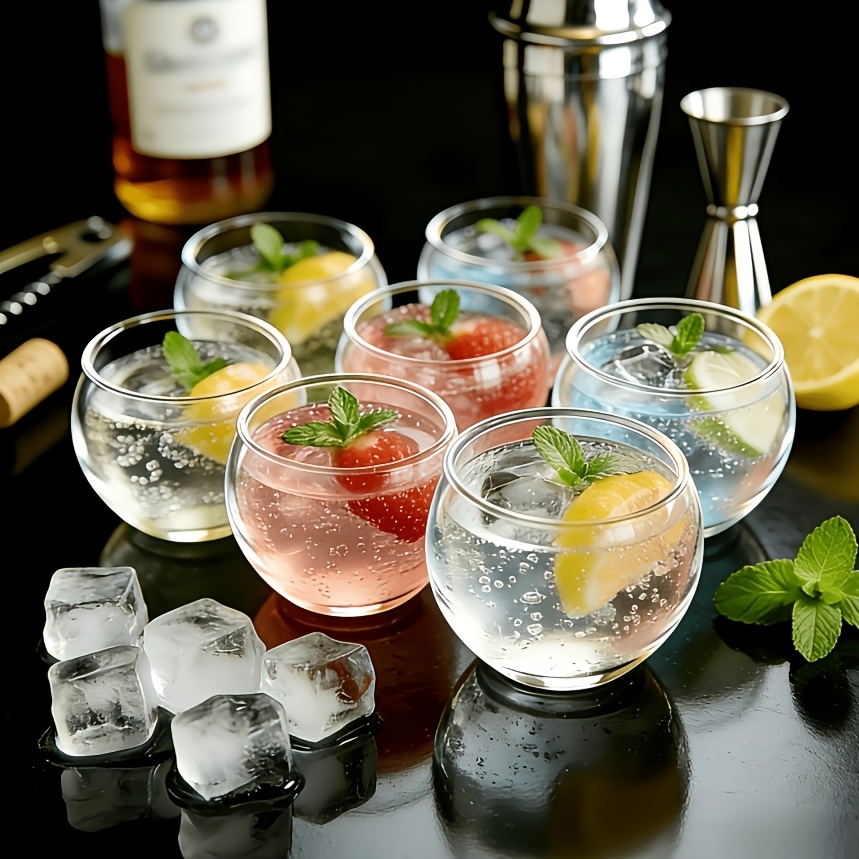 Juego de 12 Mini Vasos Redondos para Beber, Incluye Vasos de Martini, Copas de Vino, Vasos para Cócteles de Frutas, Copas de Champán y Vasos de Vino, Reutilizables y Adecuados para Cenas Familiares, Fiestas al Aire Libre, Tabernas y Suministros para Picnic