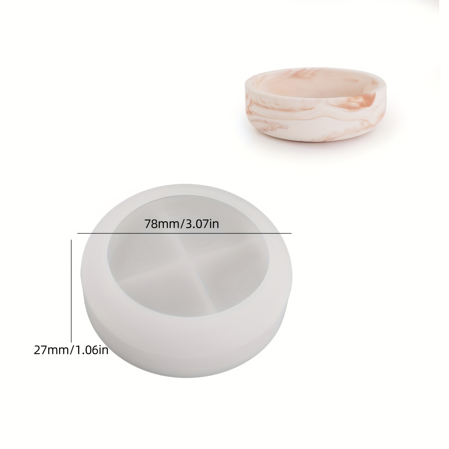 Image of Diy Silicone Molds For Marbled Candles & Resin Crafts - Dual-use & Bowl Molds With Leaf & Designs, Reusable Flexible Casting Molds For Plaster, Wax, Home Decor, Mold Silicone For Crafts