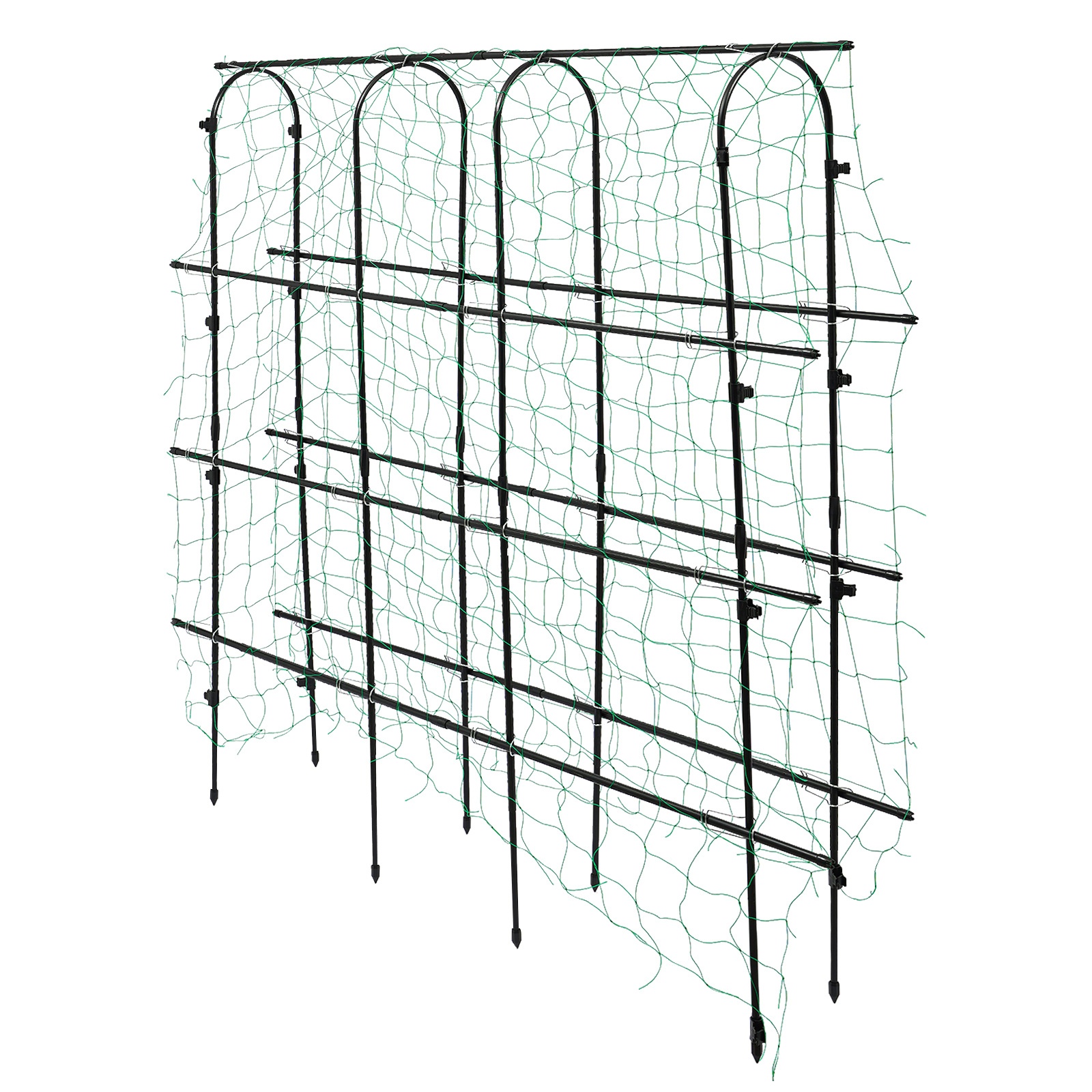 Extra Wide 70.86" Garden Arch Trellis With Plant Netting, Garden Arch Duty , Climbing Trellis With Netting, Proof Design For Climbing Plants Like Grapes, , Roses