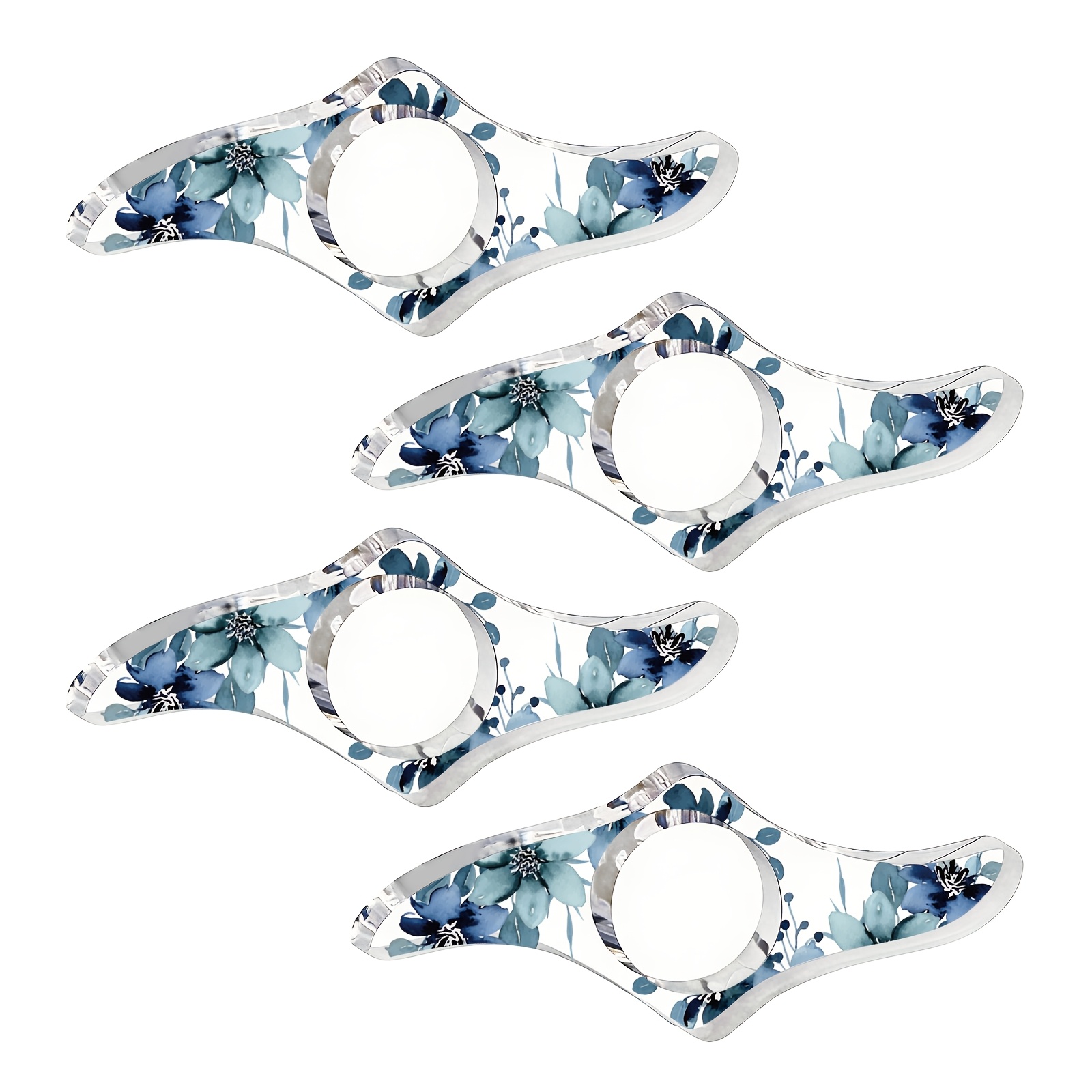 TEMU Ensemble de 4 marque-pages élégants à bleue avec anneau de doigt - Idéal pour les amateurs de livres, journaux, cadeaux de mariage, cadeaux de