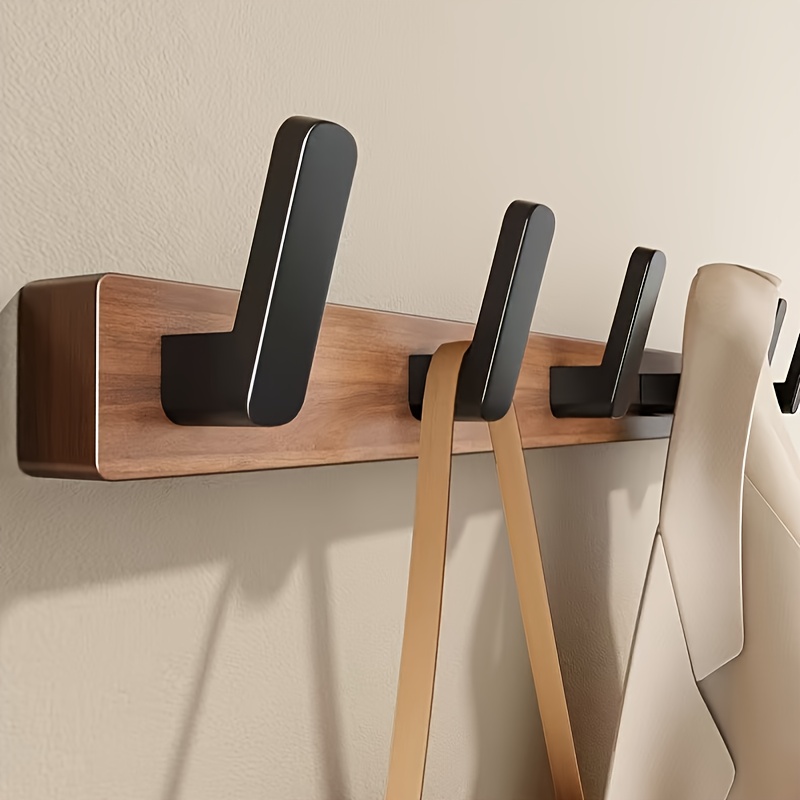 E-shop Stilvolle Holzwandhaken mit schwarzen Metallarmen - zum Aufhängen von Kopfhörern, und Mänteln - Ideal für die Organisation von Schlafzimmer,