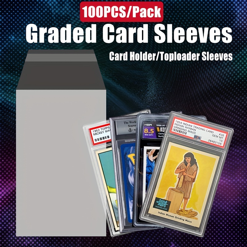 

100pcs Graded Card Card Holders Sleeves Bags, Perfect Fits For Psa/bgs/sgc/ccg Graded Card, 35pt-180pt Card Holder Toploader Protectors