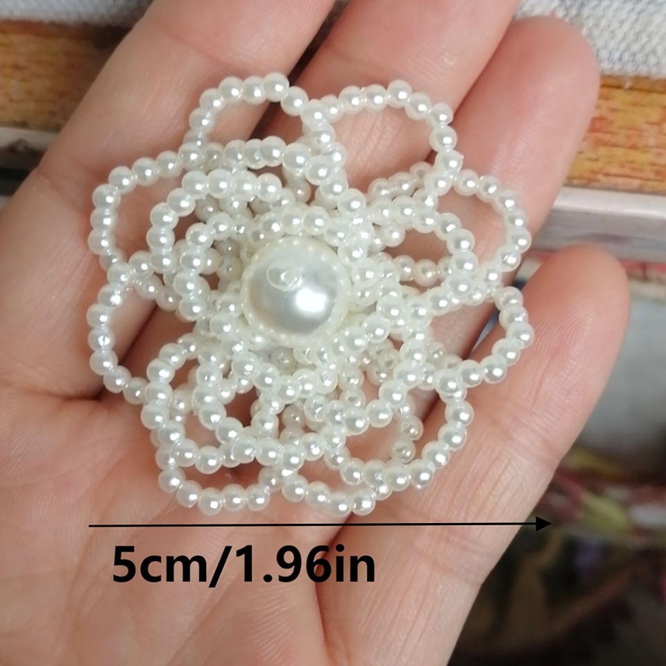 Bordados Con Perlas En Blusas 2/6 Piezas Perlas Hechas Parche Tela