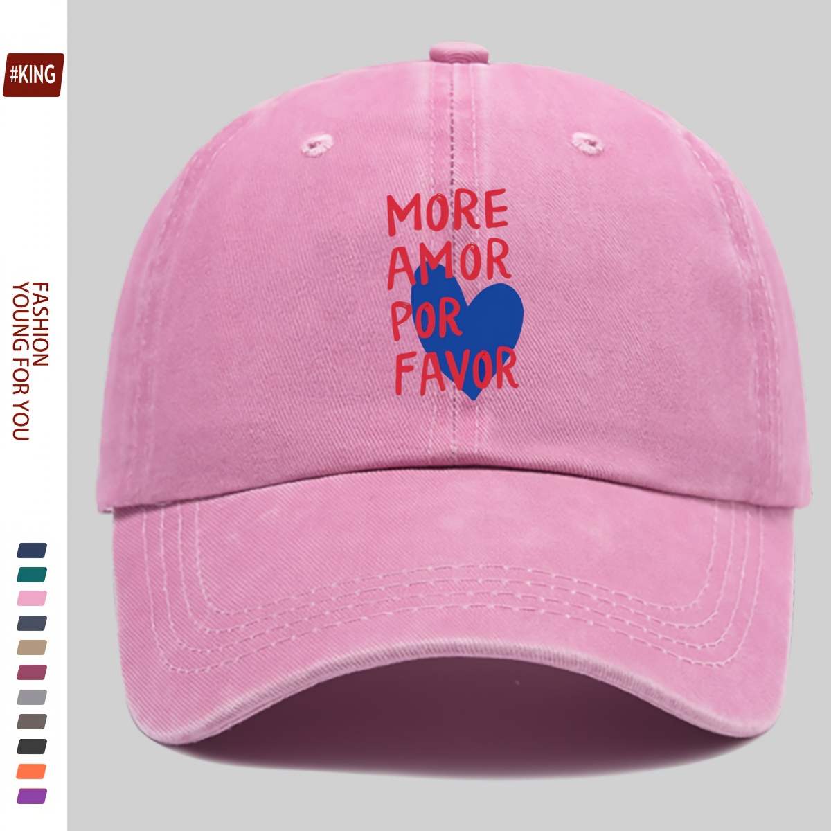 TEMU 1 Chapeau de soleil pour femmes avec slogan amusant imprimé, taille ajustable, léger, durable et , avec motif " " et cœur, idéal pour les