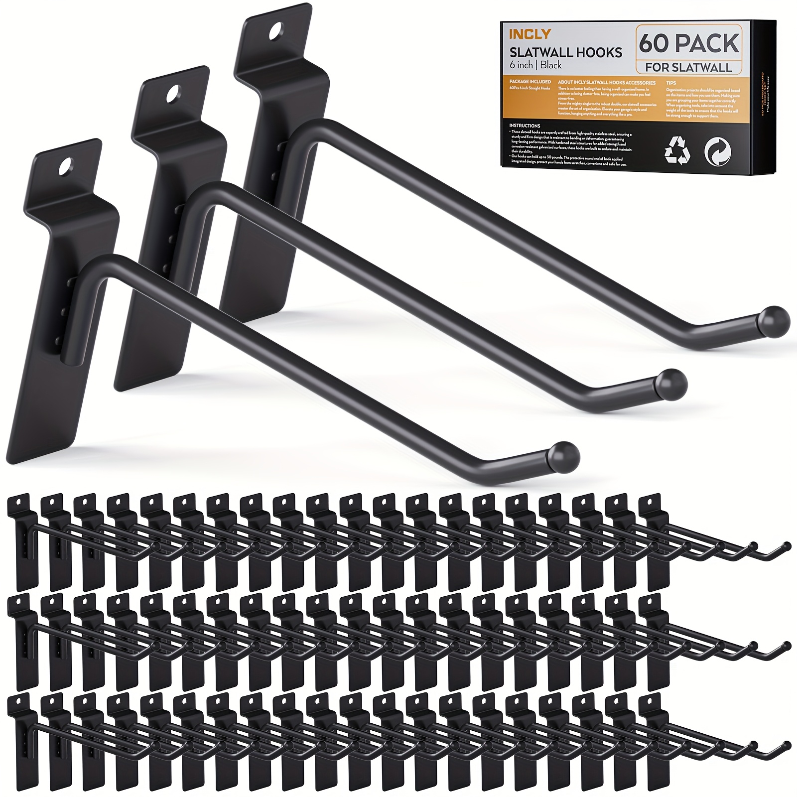 Slatwall Hooks & Hangers Yauhar 100Pcs Heavy Duty Slat Wall Display ...