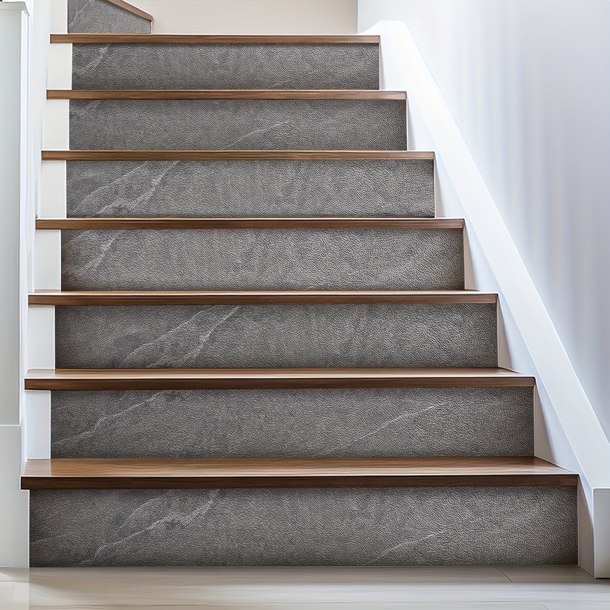 Alfombra antideslizante para escaleras, 7.8 x 30 pulgadas (paquete de 7),  alfombra antideslizante para interiores y exteriores, color negro