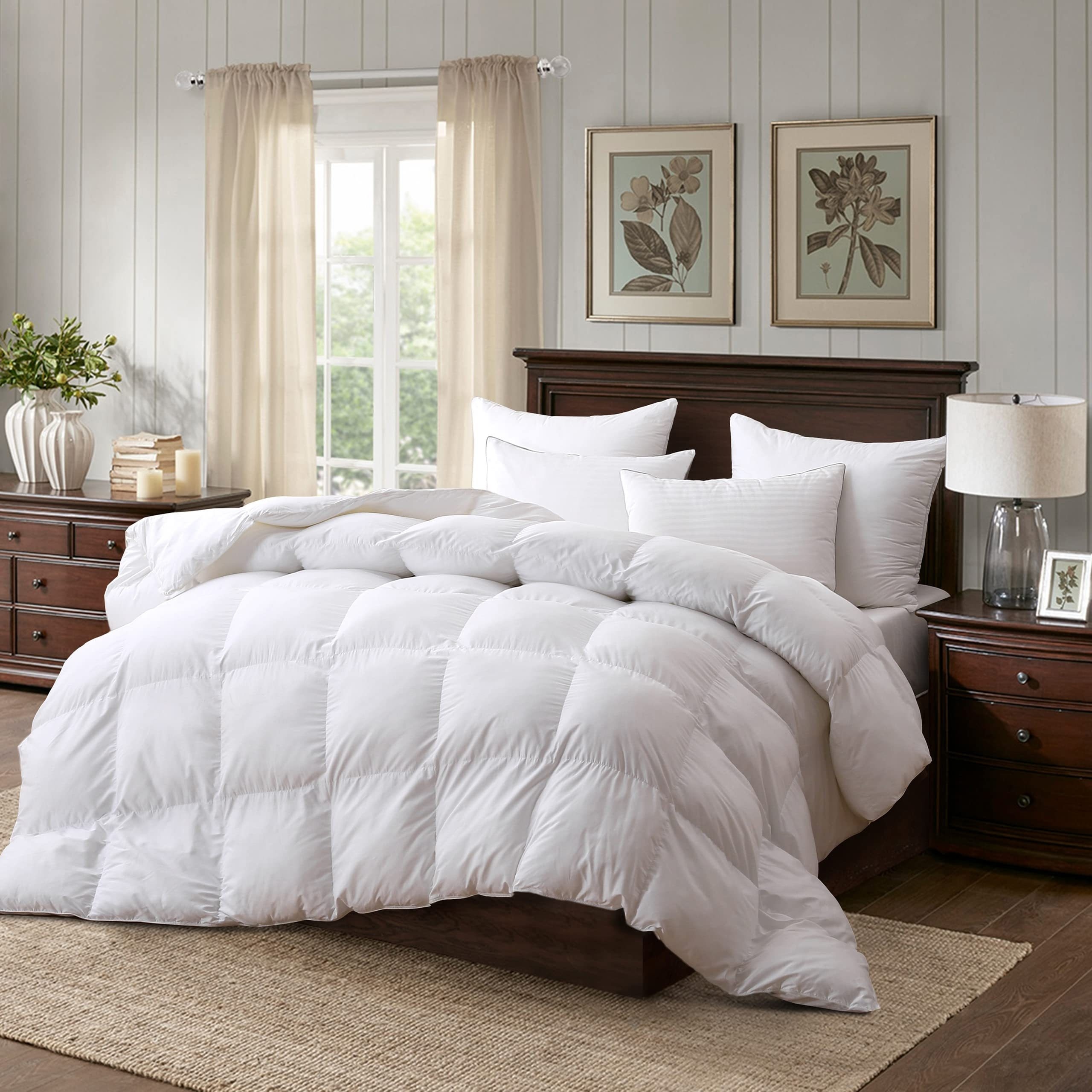 

Goose Down And Feather Fiber Bedding Comforter Soft Duvet Insert With Cotton Fabric Baffle Box Stitching Comforter