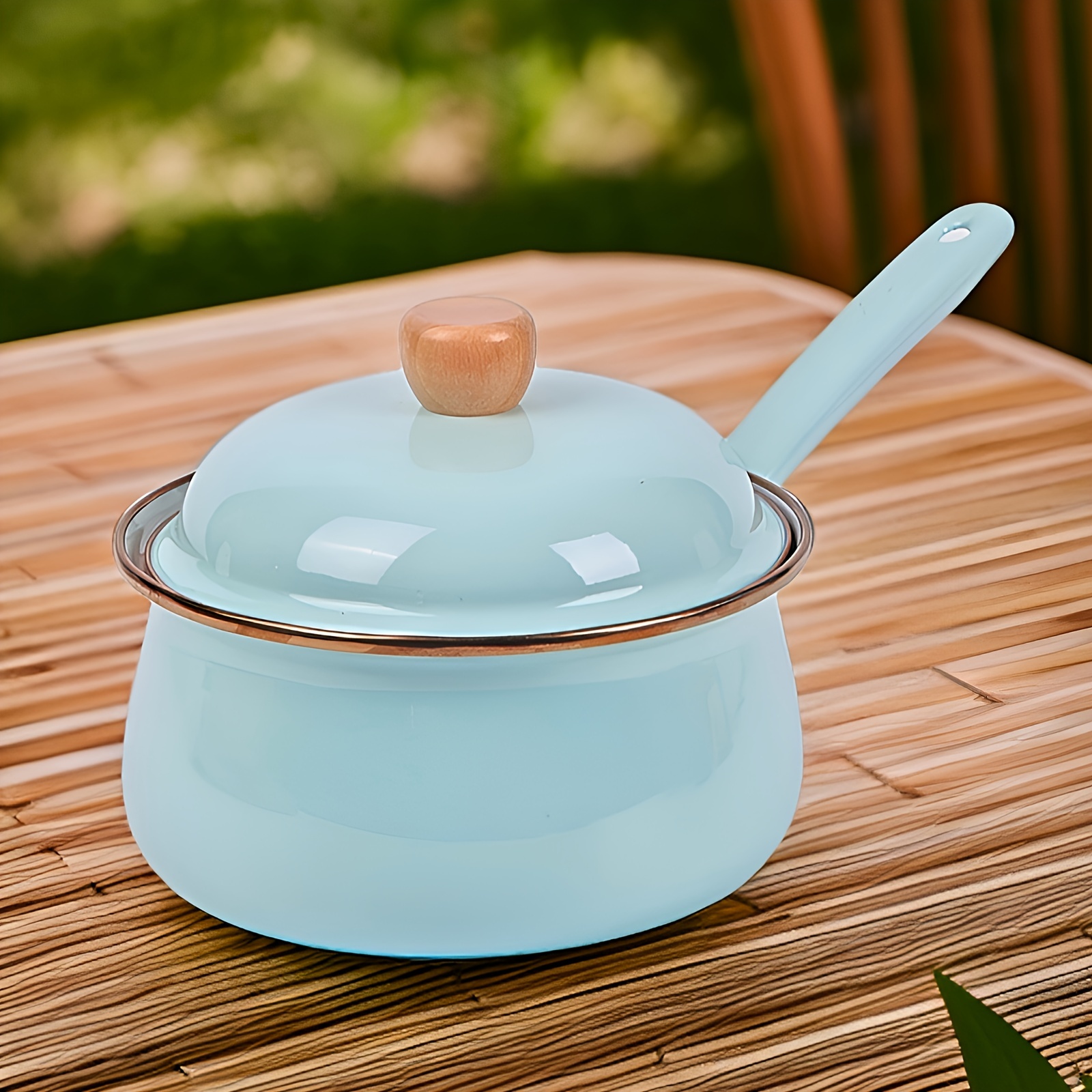 versatile enamel pot with single handle lid non stick dishwasher safe   and serving   home kitchens restaurants glazed milk pot   colors details 27