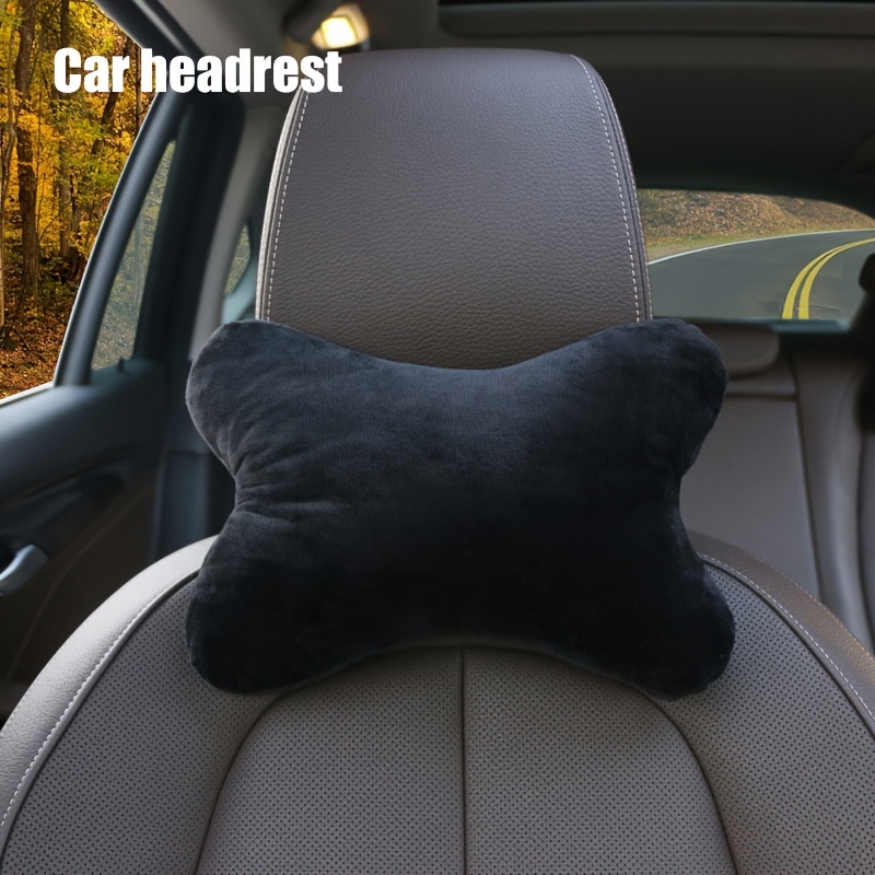 

1pc/2pcs Black Car Headrest, Universal Car Neck Pillow, Seat Headrest Cushion, Lumbar Support Pillow, Applicable Backrest Cushion