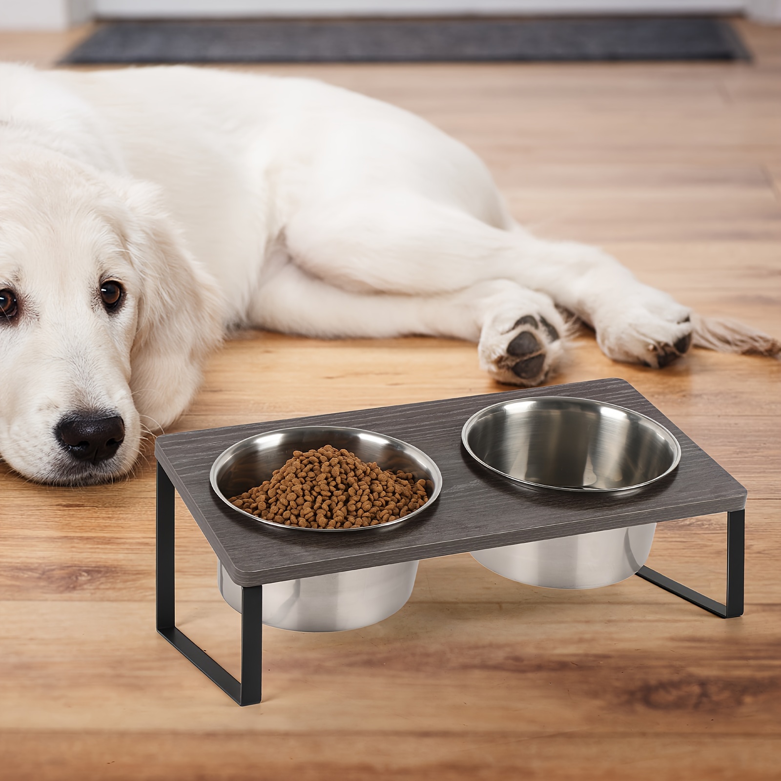 

Elevated Dog Bowls Raised Dog Bowl With Stainless Food & Water Bowl Non-slip Dog Bowl Stand For Medium Large Dogs And Pets