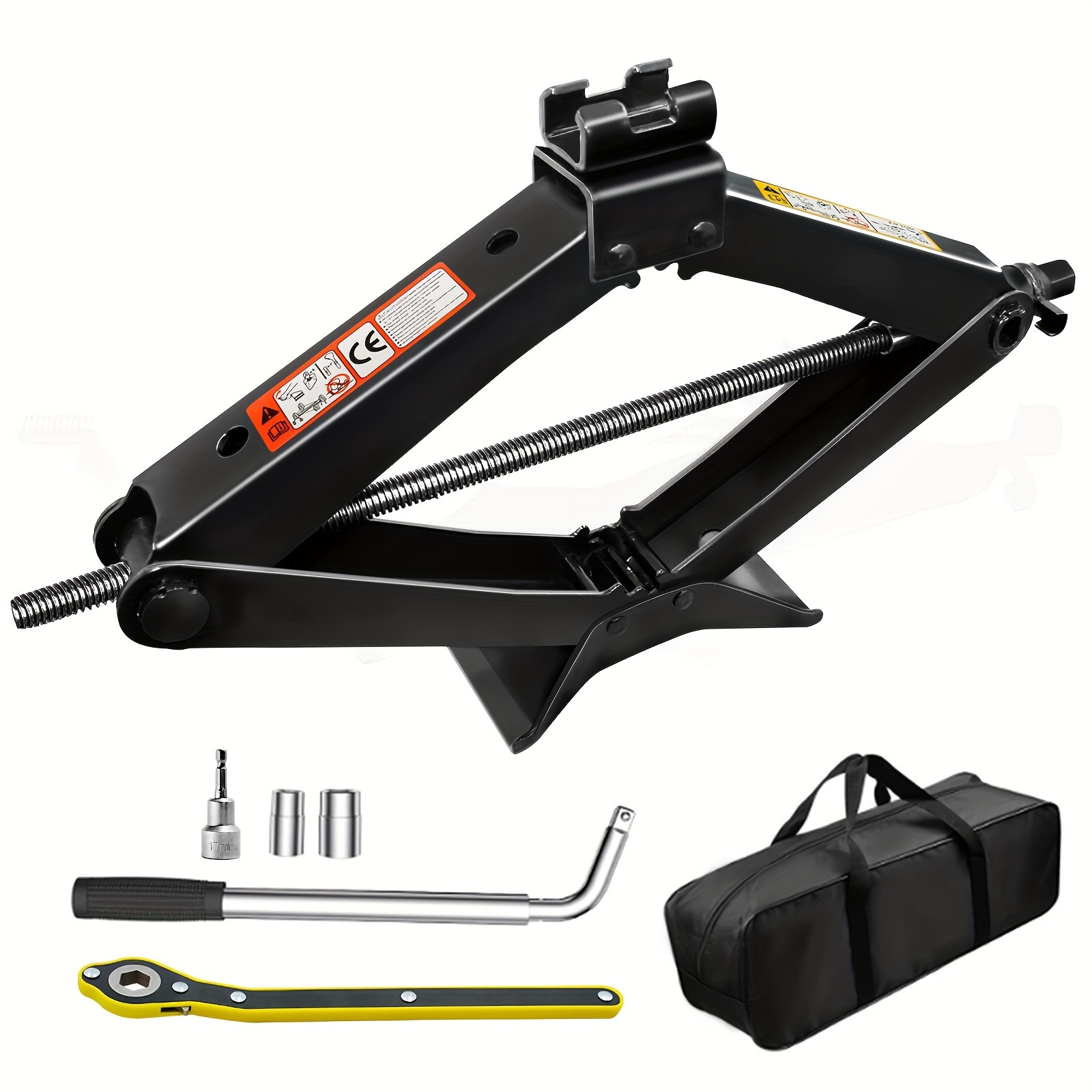 

2.5 Ton Car Clip-on Lift Jack, Electric Drill Model - Max Capacity 2.5 Ton (5511 Lbs) Car Jack - Lifting Jack Car Kit With Wrench For Car/suv/mpv (6pcs/set)