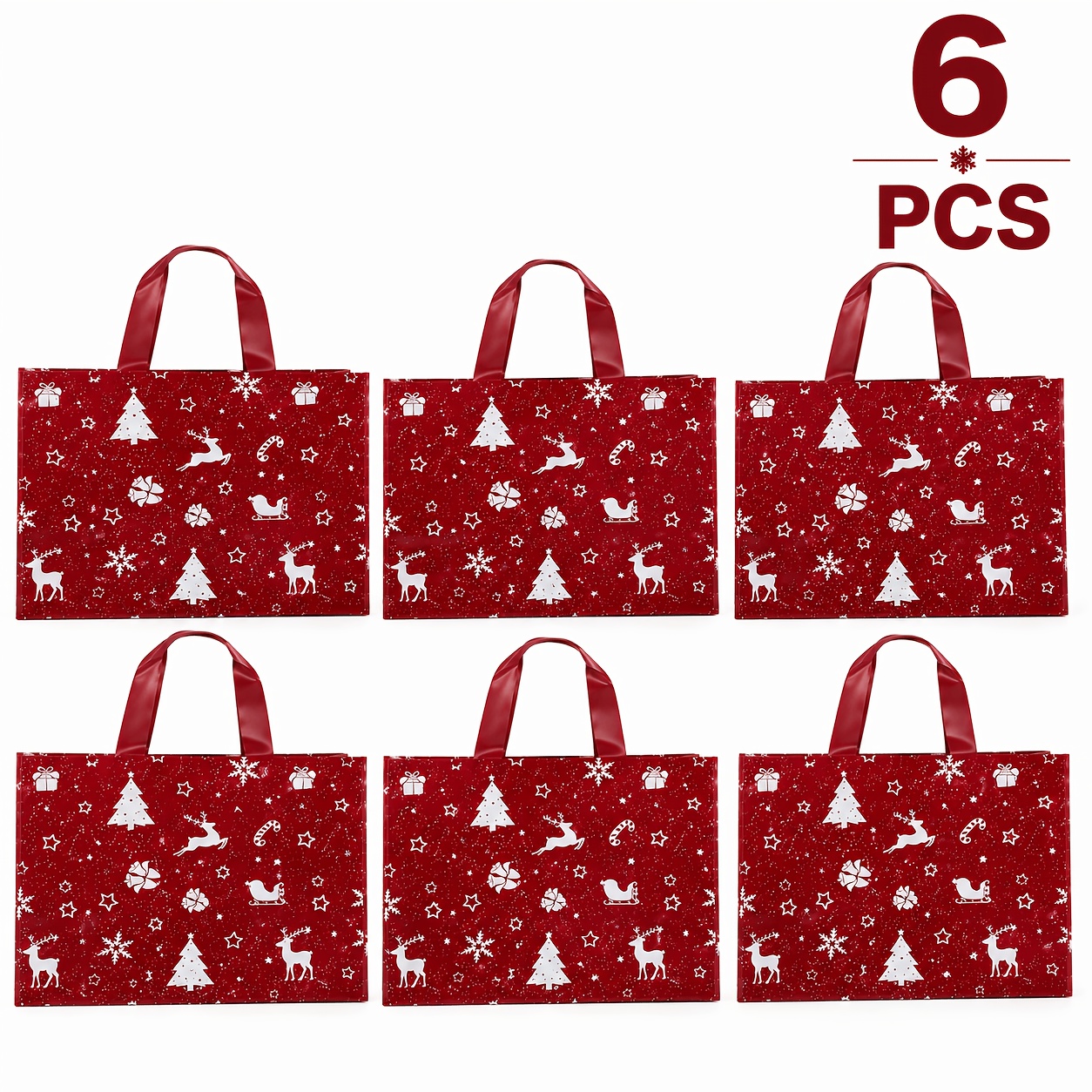 TEMU Large Christmas Gift Bags With Handles, 30*20cm Plastic Tote Bags, Holiday Gift Bags For Presents, Candy, Toys, Party Favors And Christmas