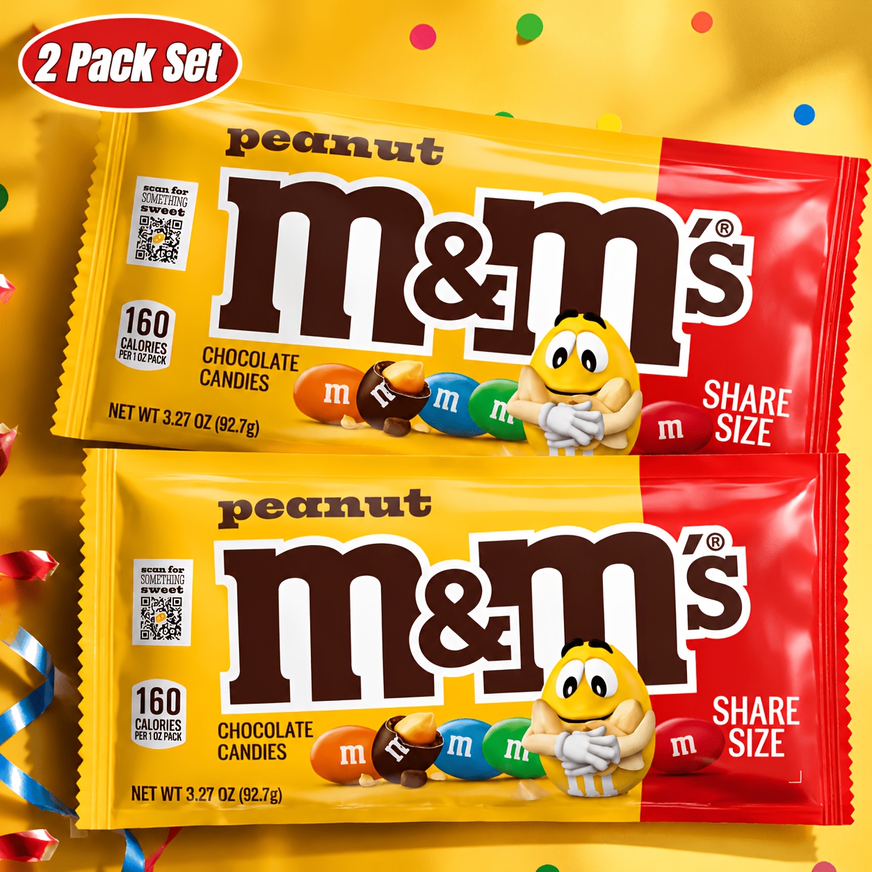 TEMU Set Of 2 Chocolate Candy Packs, Featuring Peanut Milk Chocolate With Real Encased In A Vibrant Candy Shell, Ideal For Snacks For On The Move,