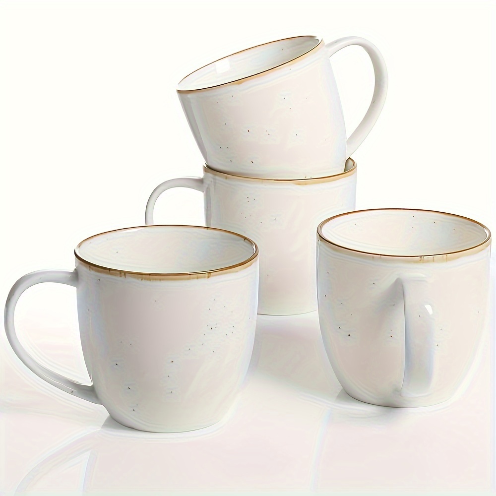 

4pcs/1set Coffee Mugs, 18oz Large Ceramic Mug Set Tea Mugs With Comfortable Handle Perfect For Latte, Hot Tea, Cappuccino, Mocha, Cocoa, White And Blue