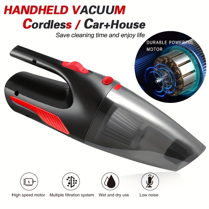 Aspiradora de Mano, Succión Súper Fuerte, Aspiradora para Coche, Batería de 2000mAh de Gran Capacidad, con 5 Accesorios, Aspiradora Doméstica, Mini Aspiradora para Limpieza Interior de Coche, Pelo de Mascotas, Cocina, Suministros de Limpieza del Hogar, Accesorio de Coche Rosa, Regalo para Mujeres
