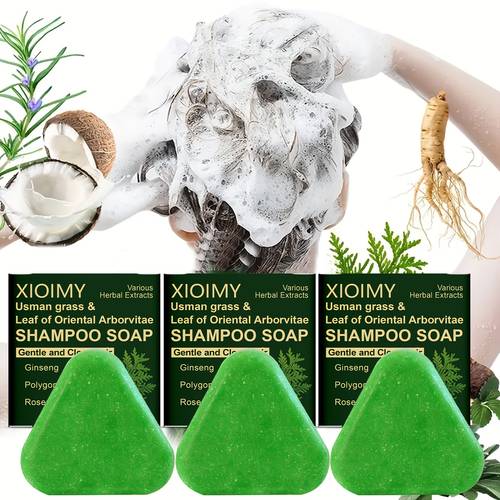 3pcs wash hair 7 days stay up all night without 10 in 1 instant anti frizz and breakage shampoo bar with grass and leaves anti frizz plant based formula blend anti frizz formula root strengthening