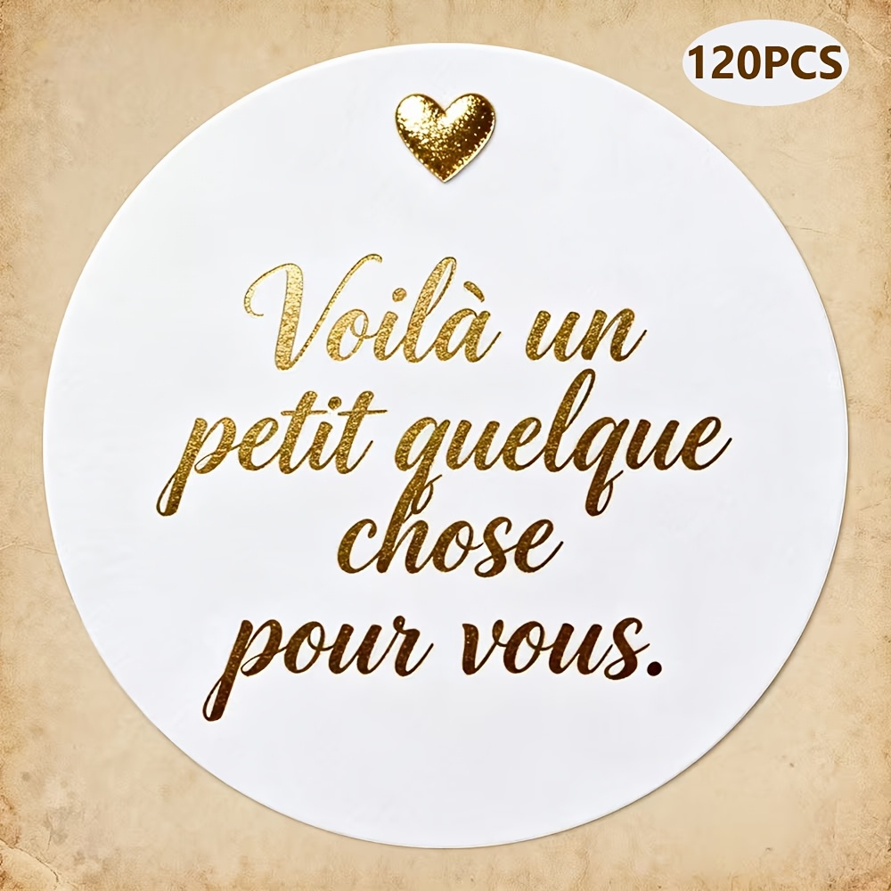 TEMU 120pcs Autocollants Élégants Manuscrits de Style Français "Une pour Vous", Convient pour Petites Entreprises, Journaux , Agendas, Scrapbooks,
