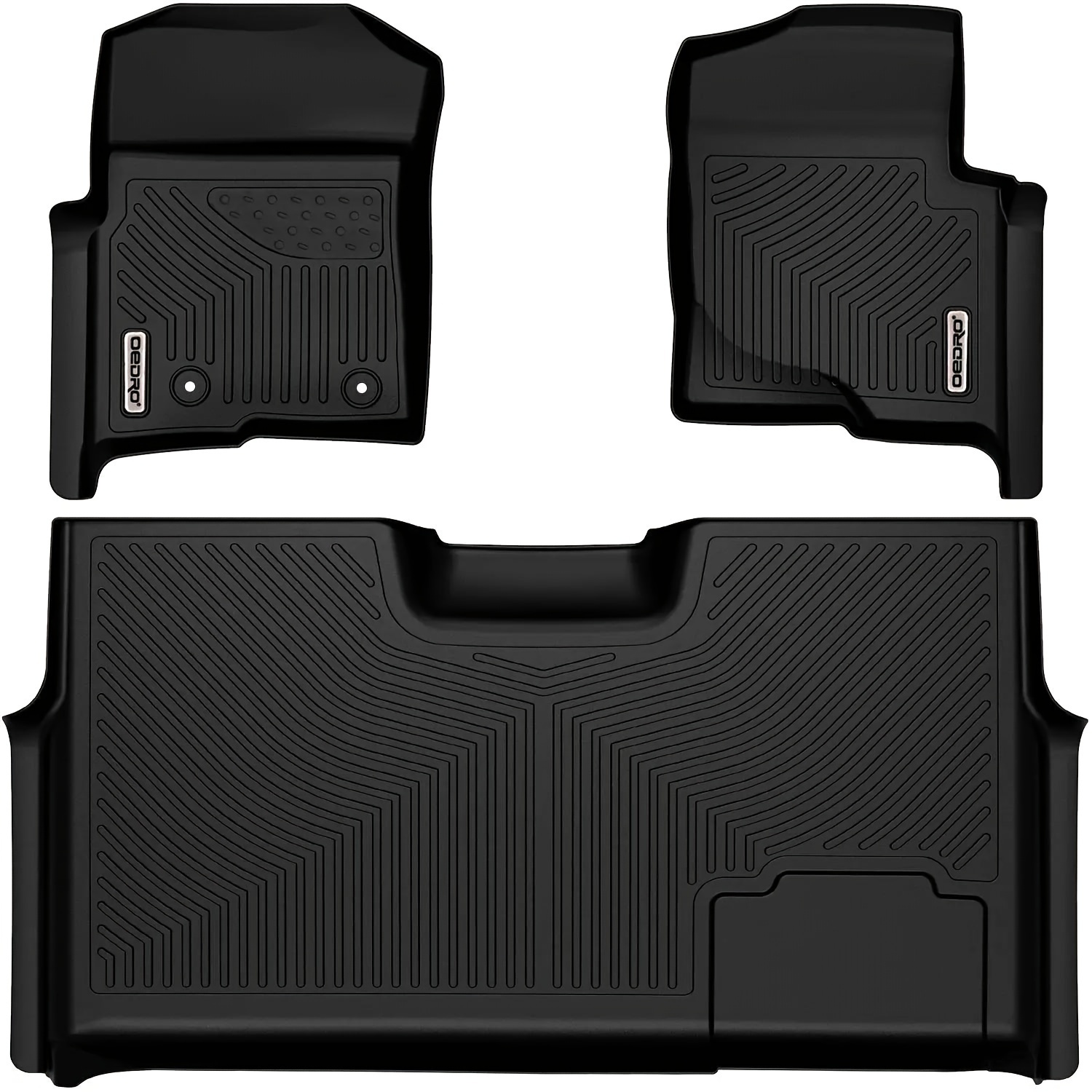 

All- Weather Tpe Rubber Front And Rear 3- Piece Floor Mats For Ford F- 150 F150 Super Crew Cab 2010- 2014 Black Floor Mats Sets