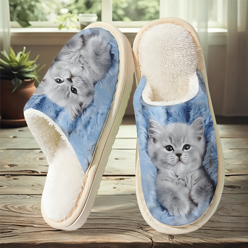 TEMU Pantuflas para el hogar con estampado de azulón y adorable, con un adorable plateado sobre un azul , que suavidad y ternura. Las pantuflas
