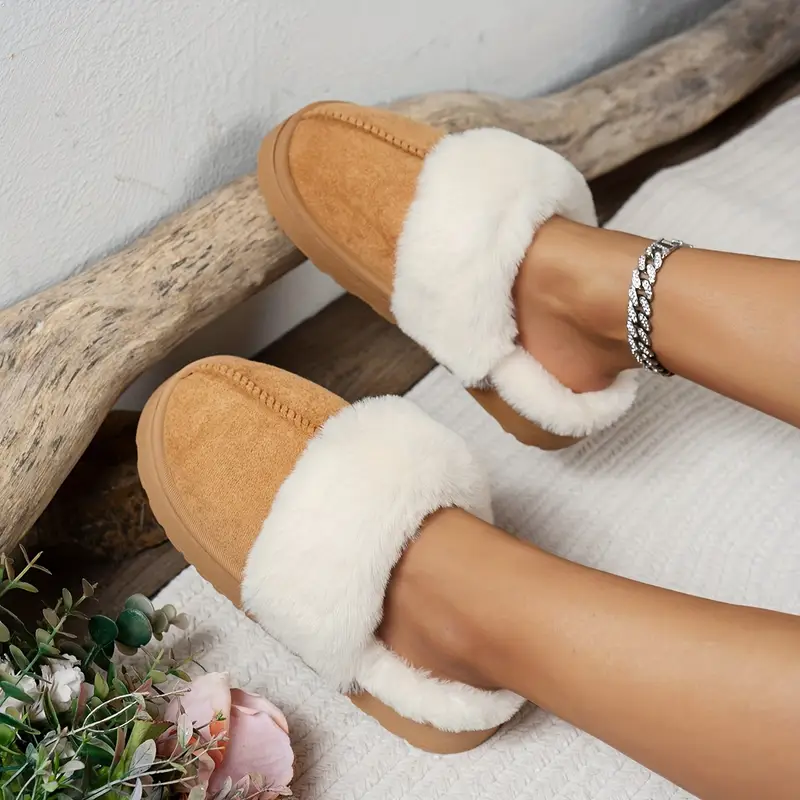 Pantoufles pelucheuses en mousse à mémoire de forme pour femme - Plateforme d'hiver - Antidérapantes - Pour l'intérieur et l'extérieur, Gris, 5,5 Pantoufles pelucheuses en mousse à mémoire de forme pour femme - Plateforme d'hiver - Antidérapantes - Pour l'intérieur et l'extérieur, Gris, 5,5