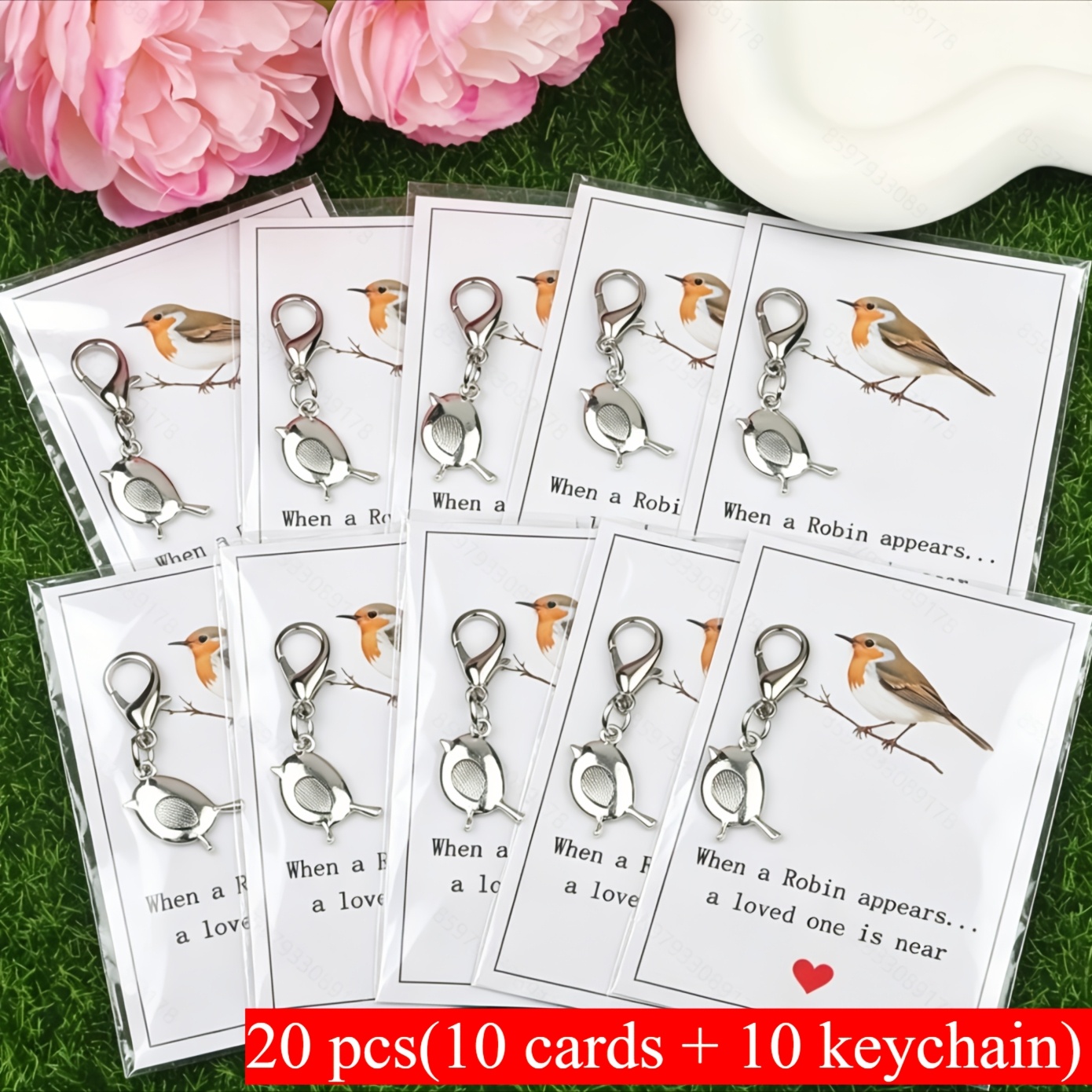 TEMU Gift For Her/him 20 Bird-shaped Keychains With Lobster Clasps, Suitable For Bags, Zippers, And Shoe Decorations - Adorable Robin Keychain