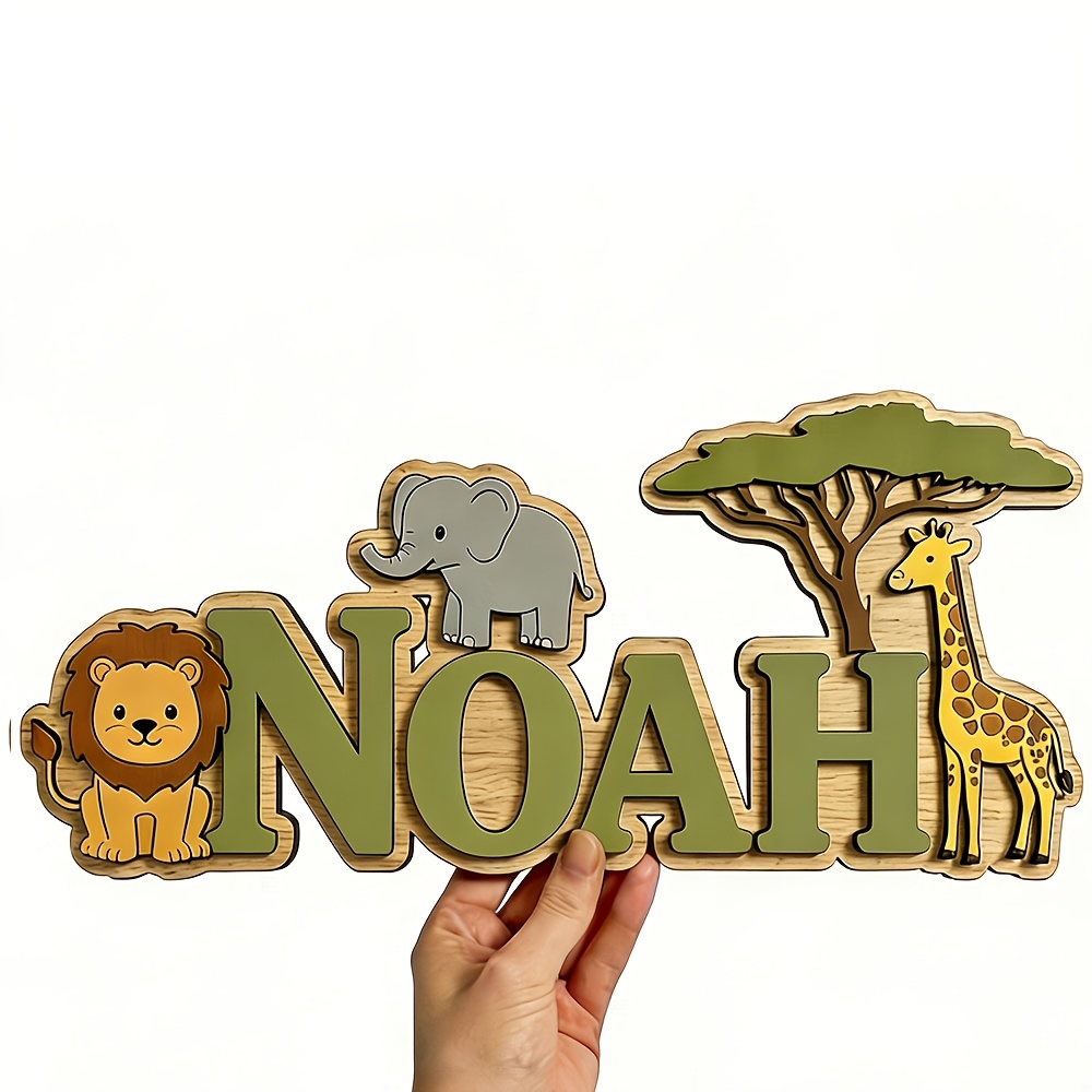 Custom Noah's Ark Jungle Themed Wooden Wall Decor