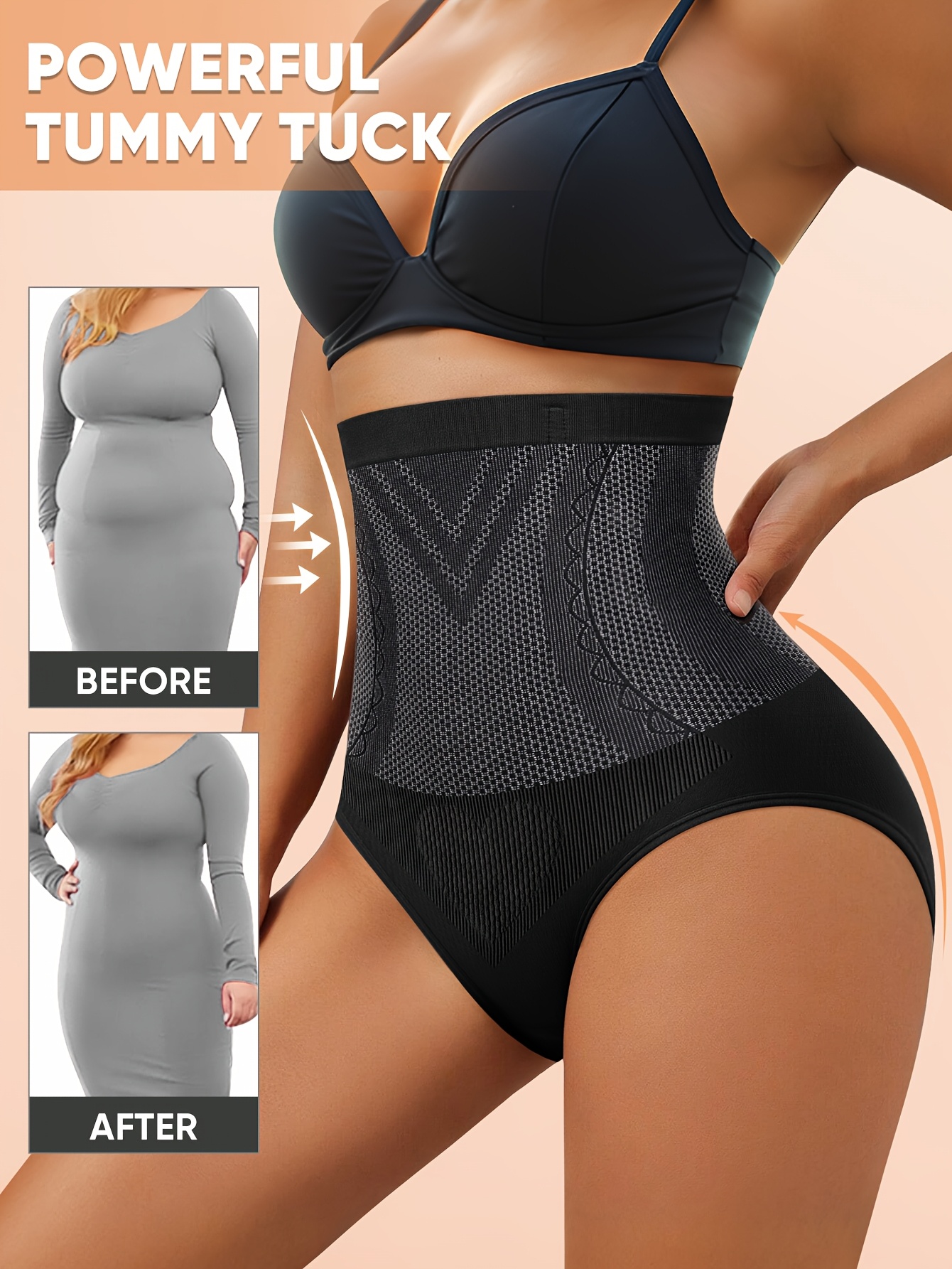 MEIYATING Plus Size High-Waist Shaping Pants for Women - Seamless, Tummy Control, Breathable Mesh Fabric, Solid Color Black, Elegant Style, Hand Washable - XL-5XL, Plus Size Pants