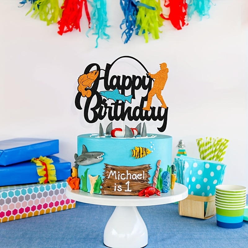 Creative Fishing Theme Birthday Party Theme Decoration Cake - Temu