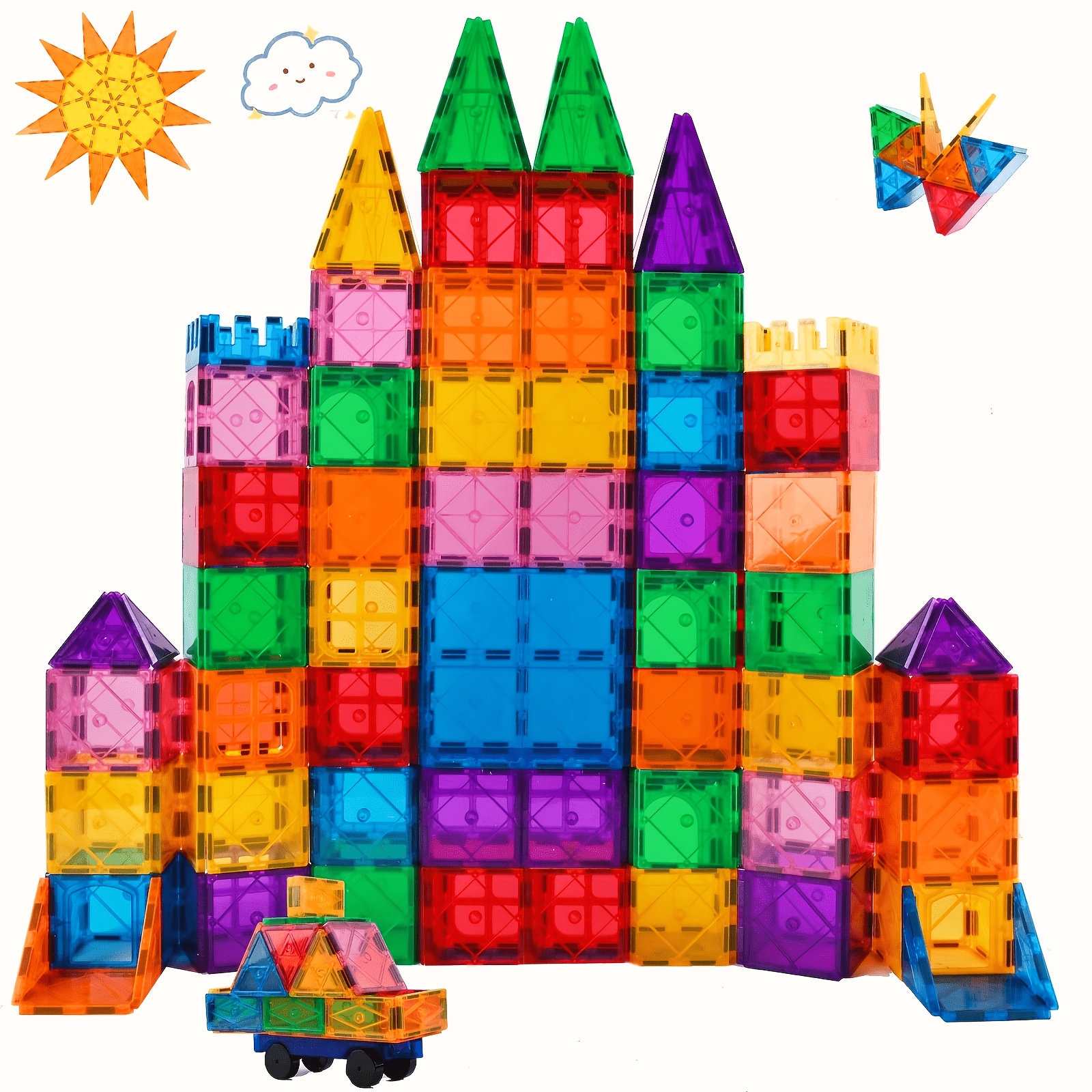 TEMU Magnetic Building Blocks, 95pcs Set, Suitable For Children Ages 3 And Up - Magnetic Toys, Educational Magnetic Toys For Kids, Gifts To In Boys