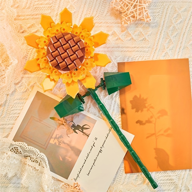 

Diy Eternal Flower Building Blocks, Sunflower Ornament, Desktop Decoration, Holiday Gift