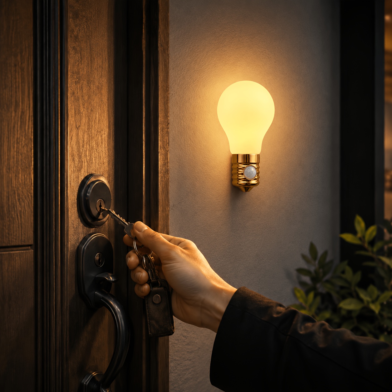 Rechargeable Motion Sensor Night Light, Bulb Shaped Wall Lamp