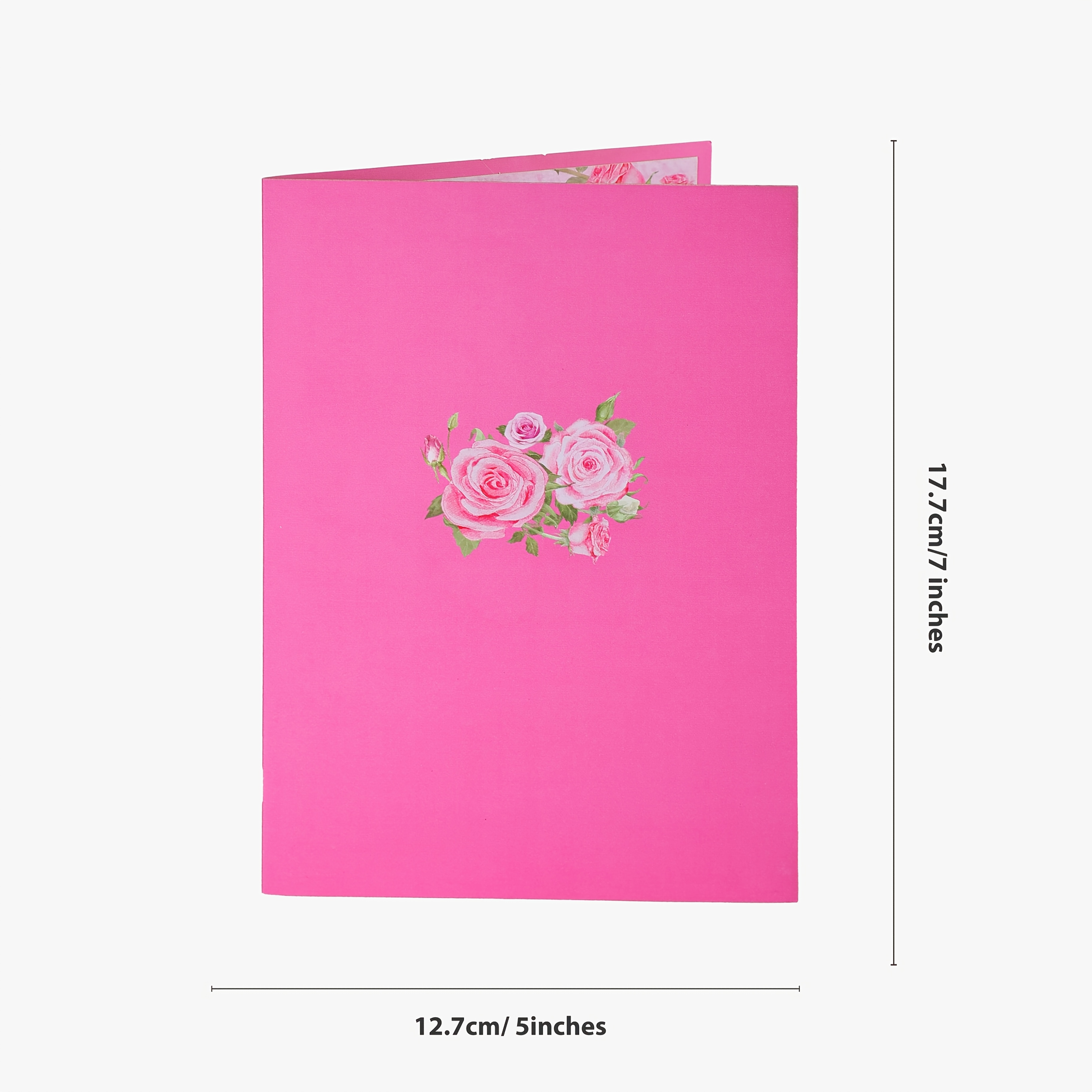 3D Rose Grußkarte Mit Umschlag – Set 1, Innen Leer Zum Selbstgestalten