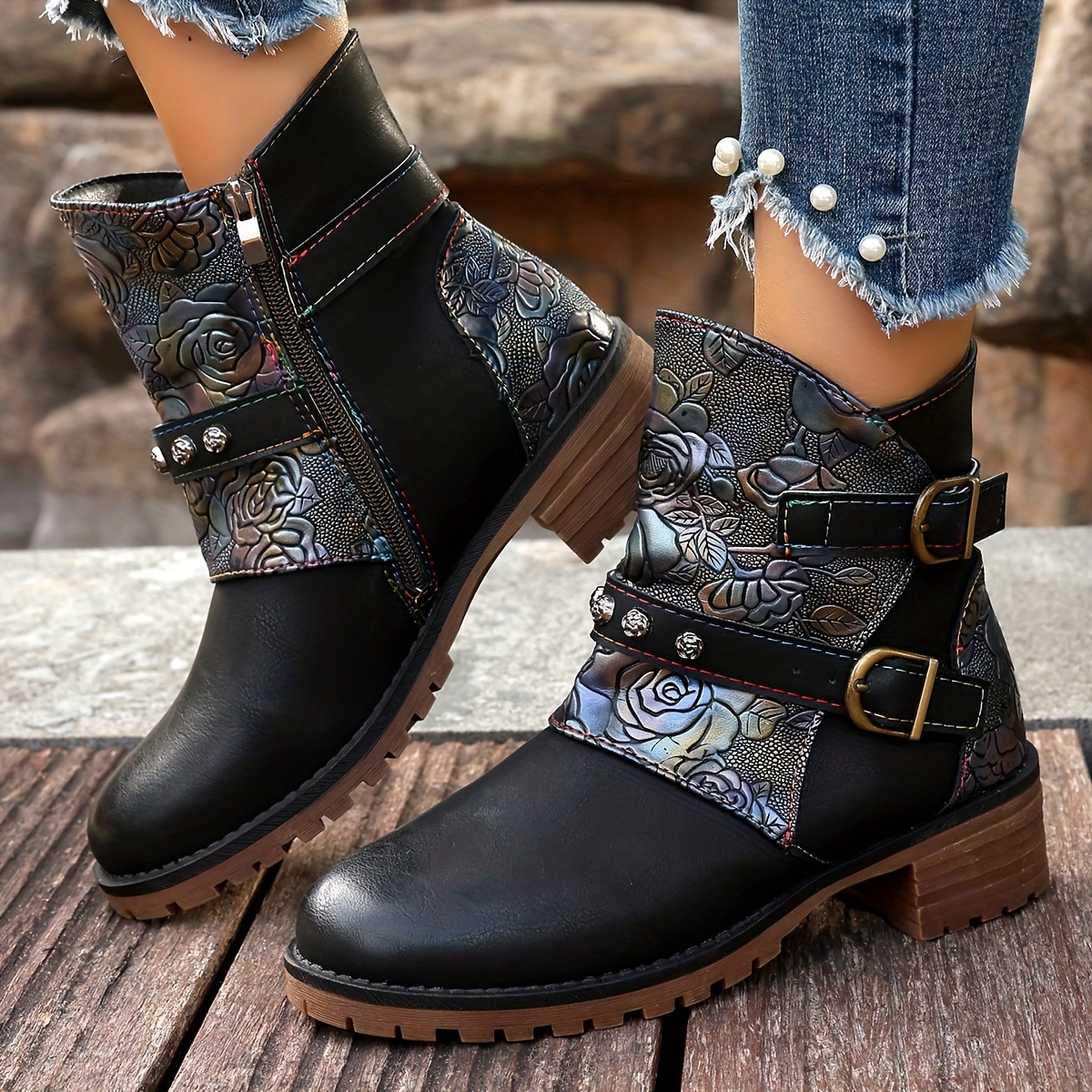 damen stiefeletten low heel Temu Österreich