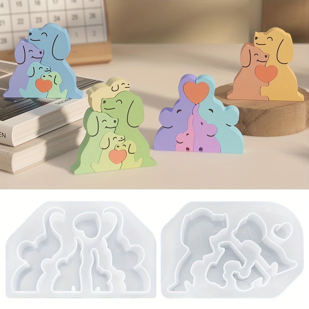 

1pc Silicone Resin Mold For Diy Crafts, Design, Puzzle Shaped Keychain Charm Casting Mold, Soft Silicone Material, Animal Shaped Mold For Candle Making And Jewelry Crafting