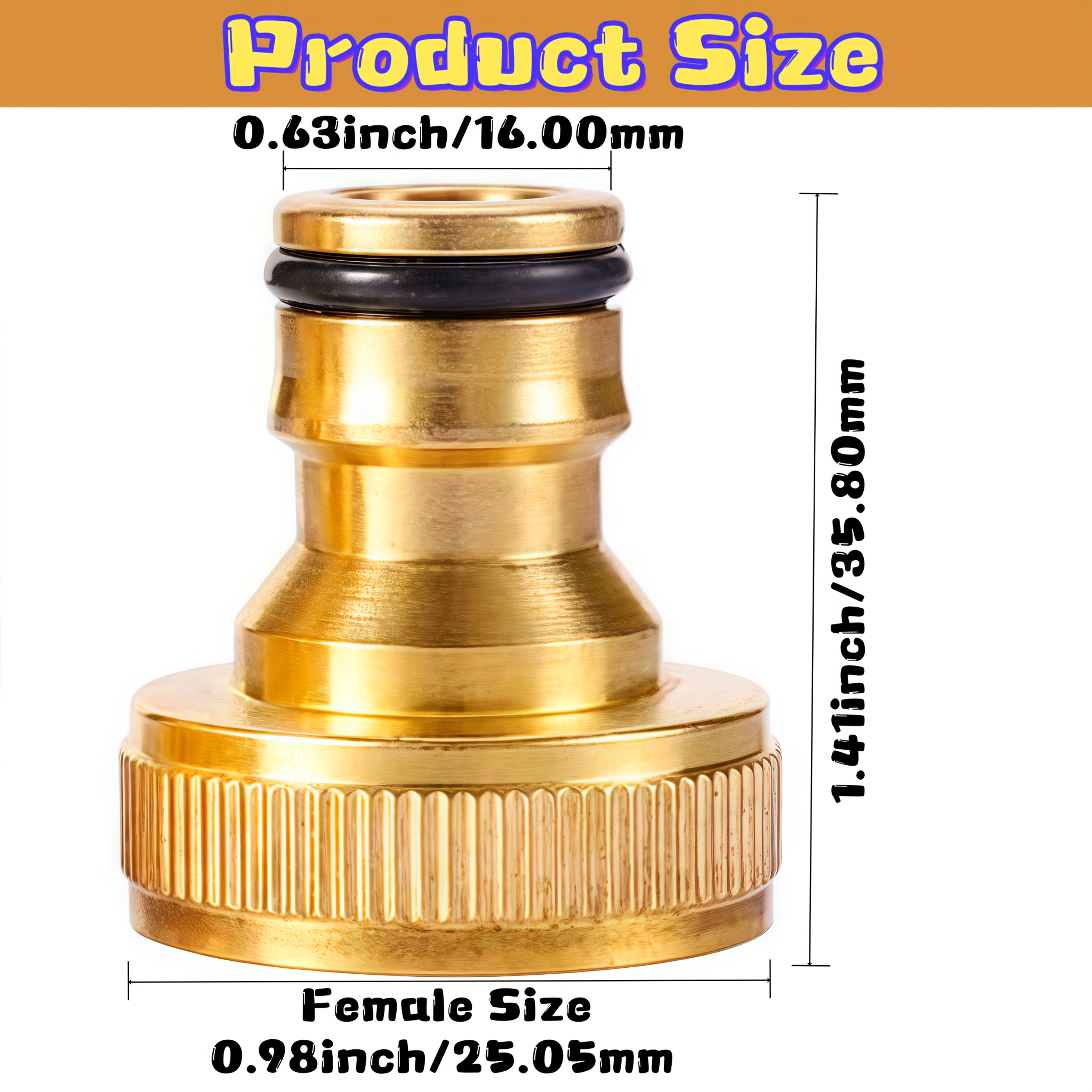 TEMU 2 Pack Of 3/4'' Garden Faucet Ght Male And Female To Tap Quick Release Joint Connector Fitting Spout Spigot Adapter For Washing Machine Water
