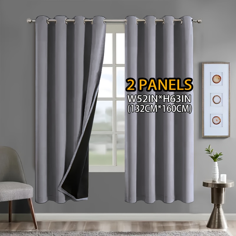 TEMU pièces de rideaux pare-soleil occultants 100% qui éclairent , en polyester avec doublure revêtue, légers, dotés d'un trou supérieur pour la