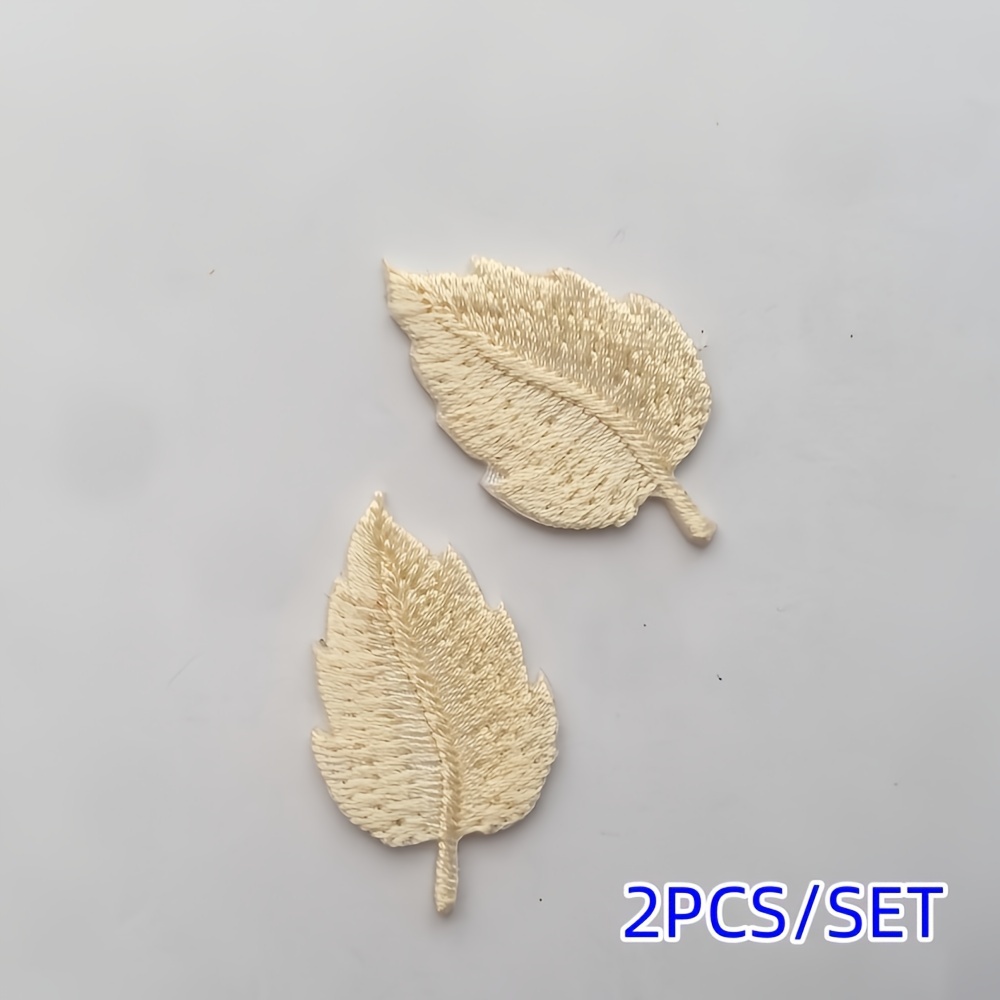TEMU 2/4 Stk./SET - Mini Blatt-Patches zum Stickern, mit Designs, aufbügelbaren Patches und farbenfroher Blattstickerei, , um einen süßen Touch zu