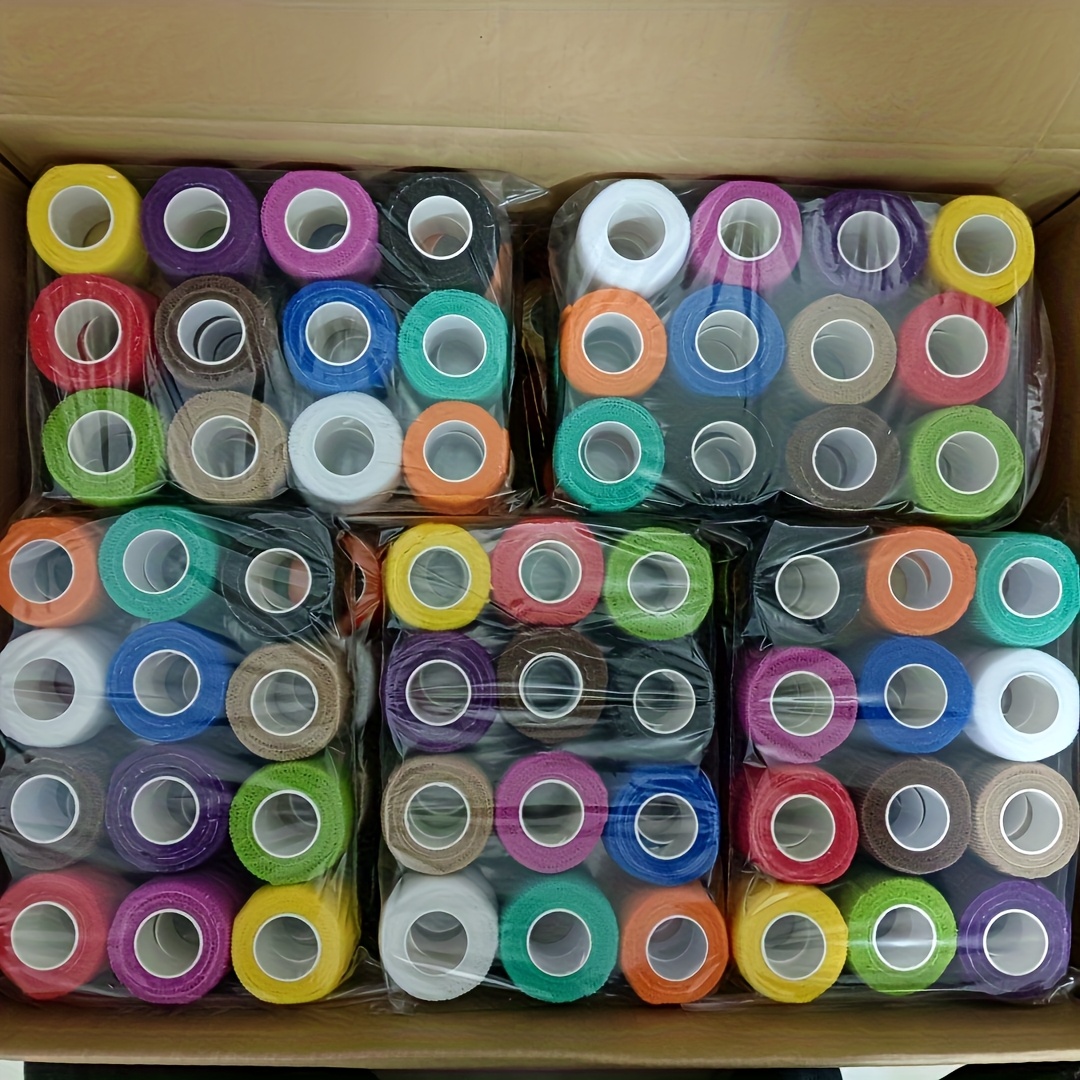 43 Rolls Self-Adhesive Elastic Cohesive Wraps, Mixed Colors