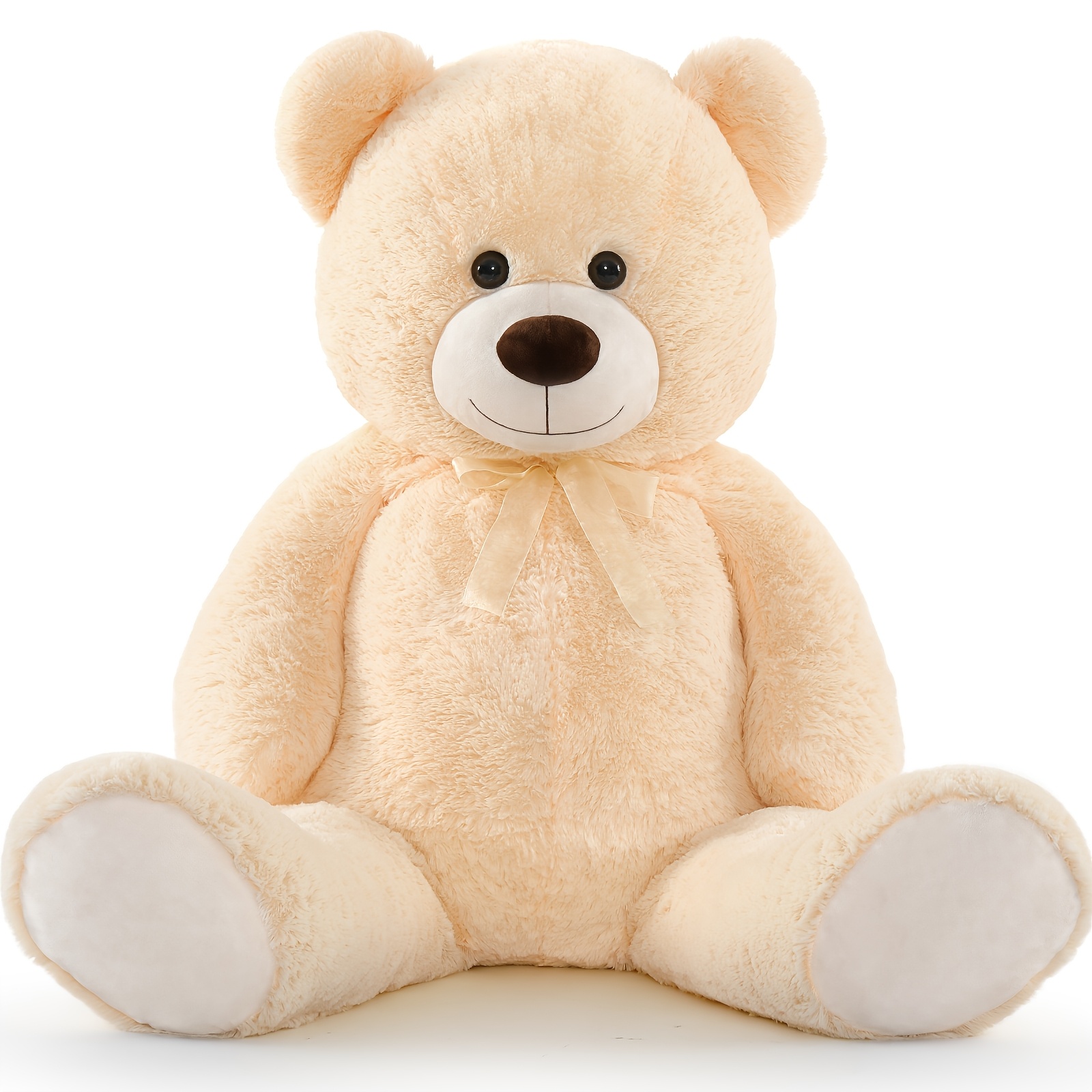 Image of Morismos (light Yellow) Bear For Girlfriend, Big Teddy Bear, Perfect Large Teddy Bear 130cm For Kids Girls Boys Women Mothers Day Birthday Party Christmas Children's Day Decoration