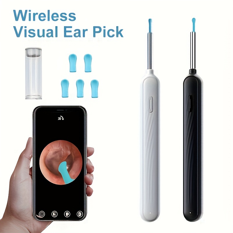wi-fi inalámbrico Limpiador de orejas cámara 1296P luminoso cera de oído  limpieza de dientes oral inspección oreja cera de oído eliminación  inteligente visual Limpiador de oídos USB cera de oído Removedor cámara