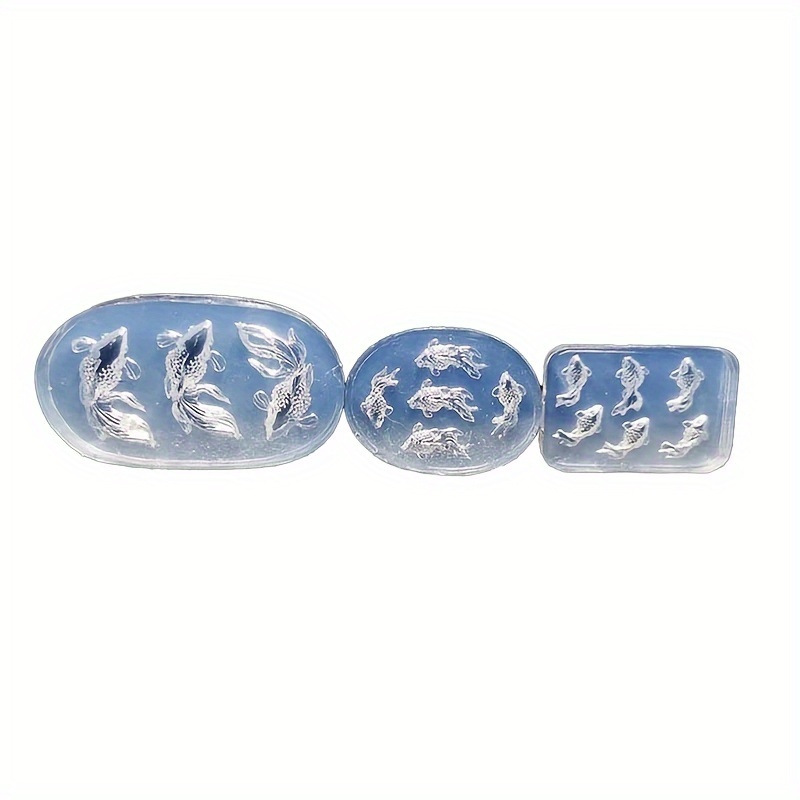 3pcs Carp Ornament & Earring Silicone Mold Set For Resin Crafts