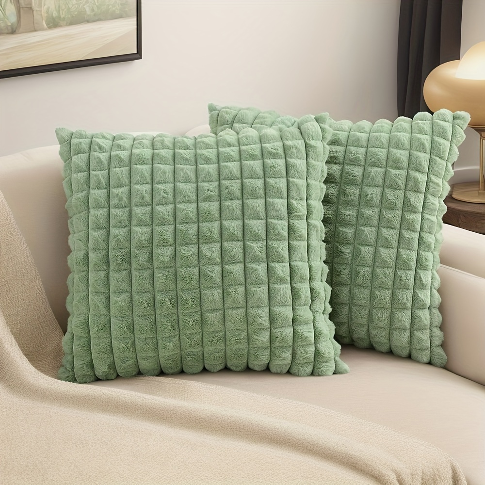 

2pcs Housses de Coussin - Douces, Moelleuses en | 12x20 & 18x18 Pouces | Fermeture Éclair | Lavables | Parfaites Canapé, Chambre, Décoration de | Pas de Rembourrage