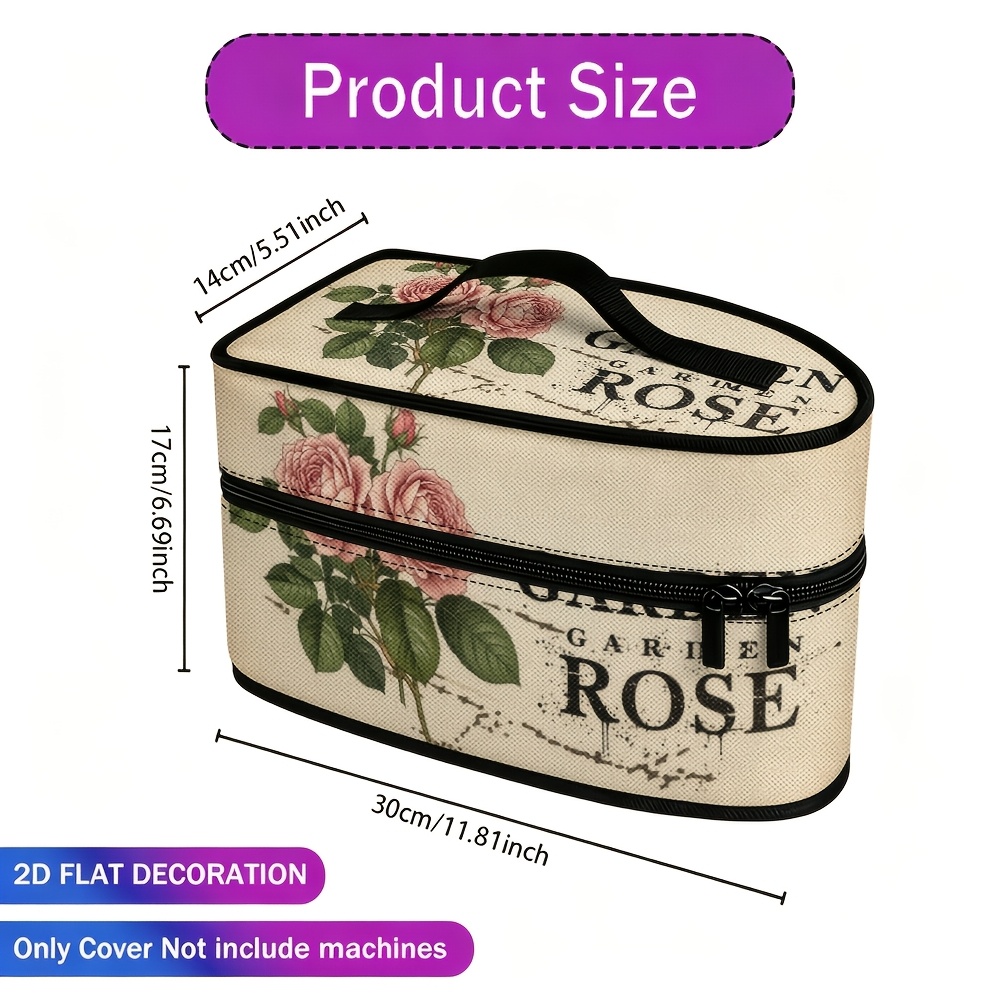 TEMU 1pc Roses Ironing Bag Suitable For Home & Travel, Portable Protective Cover With Accessory Storage Case, Ironing Board Holder Cover, Ironing