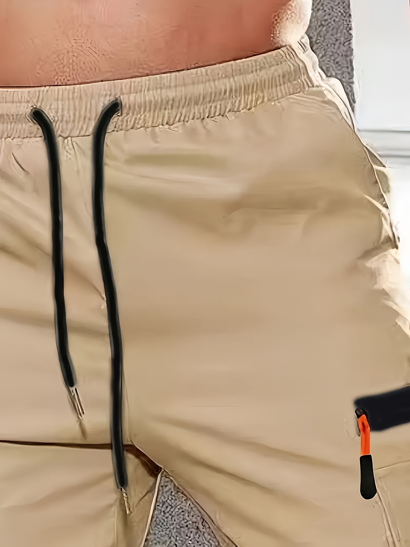 mens loose cargo pants black polyester non stretch   regular fit multiple pockets casual sports style   pants casual fit pants durable casualwear details 11