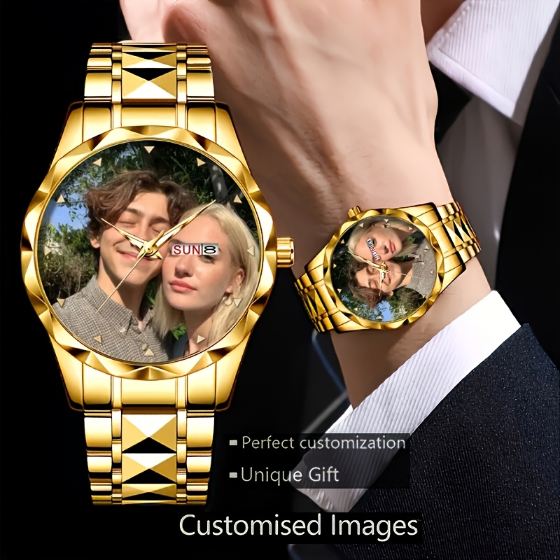 Personalized Photo/Text Watch with Customizable Dial for Men