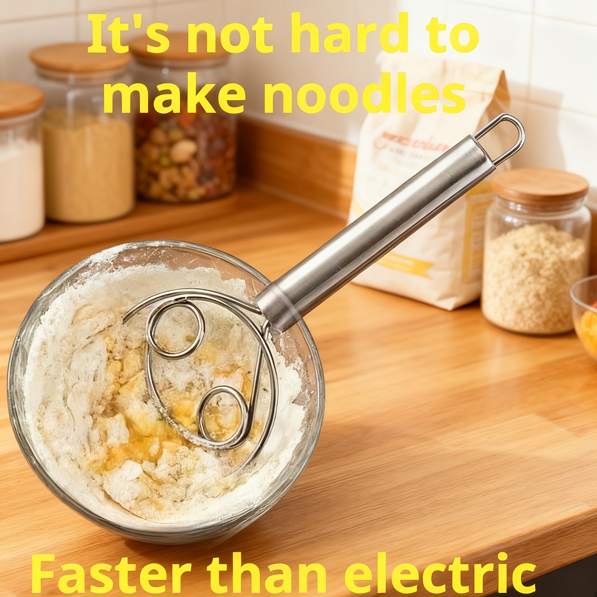 Manual Dough Kneading Mixer - Multi-Functional Stainless Steel Tool