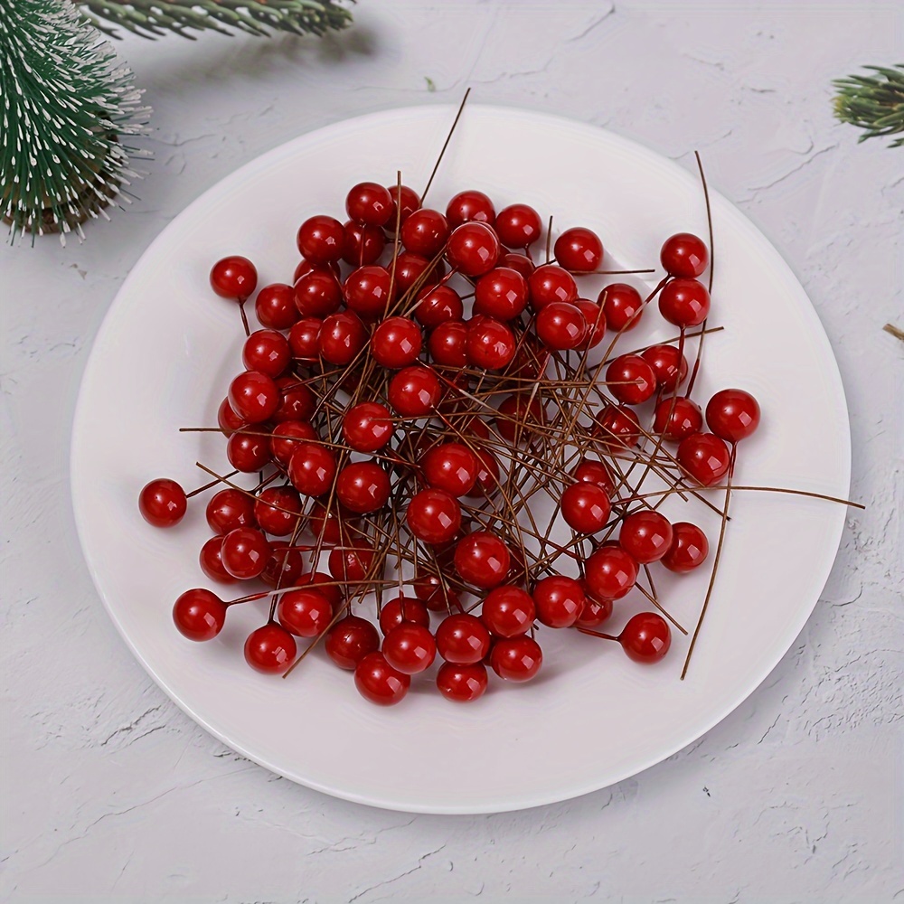 

100pcs/, Red Berries, Diy Christmas Tree Decoration, Decoration, Bonsai Accessories, Christmas Decoration Supplies