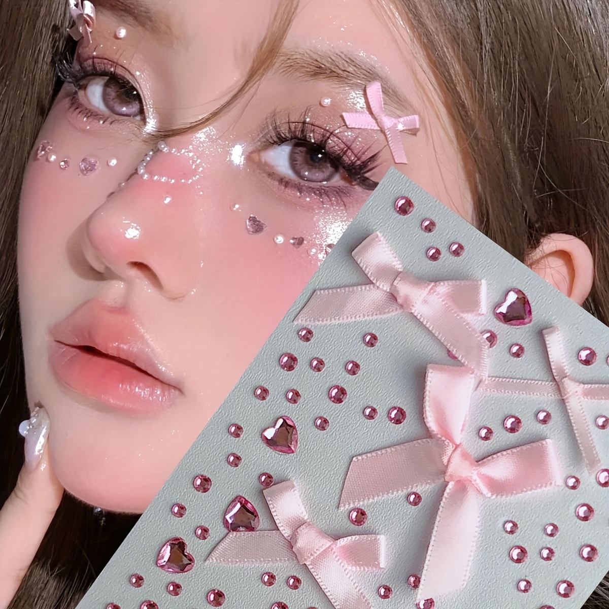 

Sparkling Heart & Stickers - Eye Decals For Parties, Performances & Festivals - Y2k Inspired Makeup Accessories For Christmas, Valentine's Day, & Graduations