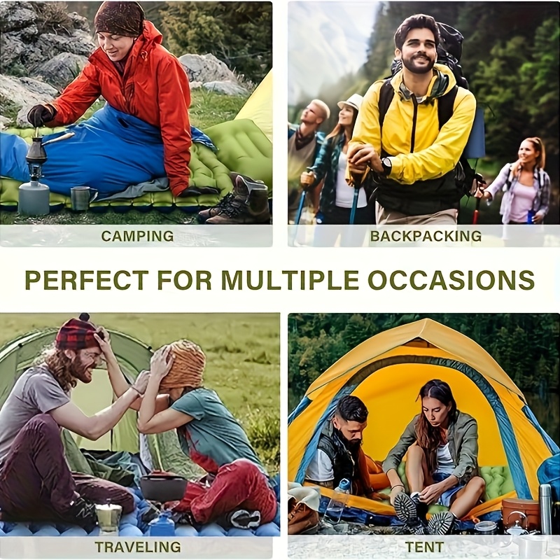 [Thick Sleeping Pad] Extra Thick Single Sleeping Pad - Self Inflation Single-Person Sleeping Pad with Pillow Built-in Foot Pump | Inflatable Sleeping Pad for Backpacking, Hiking, Travel, Tent Use, Portable Camping Pad, Best for Christmas, Perfect for Thanksgiving