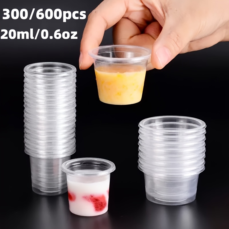 300/600 piezas de vasos de   mini de plástico para fiestas,  ,     - vasos transparentes   individualmente de pequeña capacidad (<1) para bebidas alcohólicas, muestras  , para bares, fiestas y    